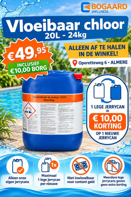 Vloeibaar chloor Alleen in de winkel!