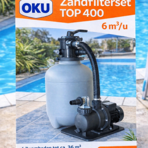 Zandfilterset TOP 400 – 6 m³/u Zwembadpomp incl. Haarvanger